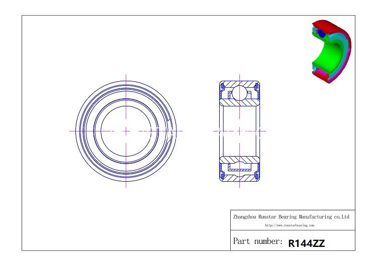 high grade ball bearings r144zz d