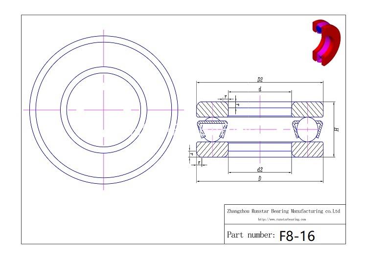 miniature thrust ball bearings f8 16 d 1