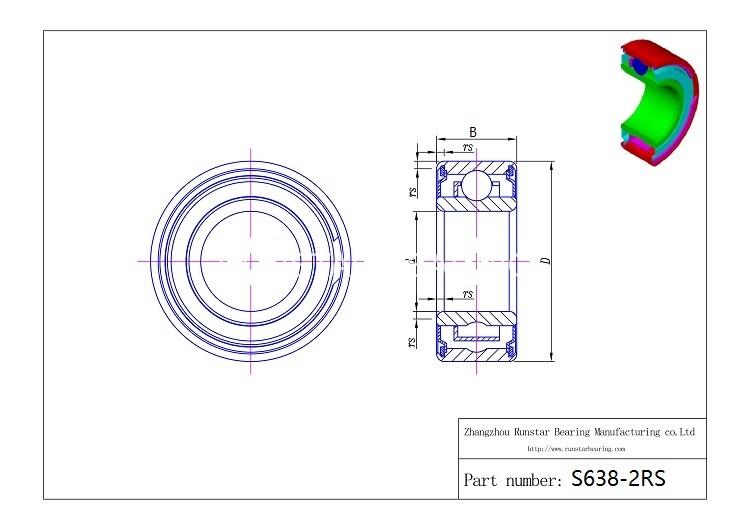 8mm stainless steel ball bearings s638 2rs d