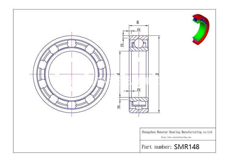 8mm steel ball bearings smr148 d