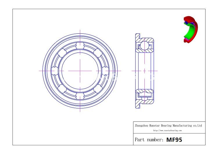 flange bearing dimensions mf95 d