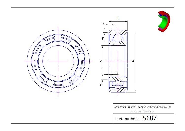 stainless bearing s687 d