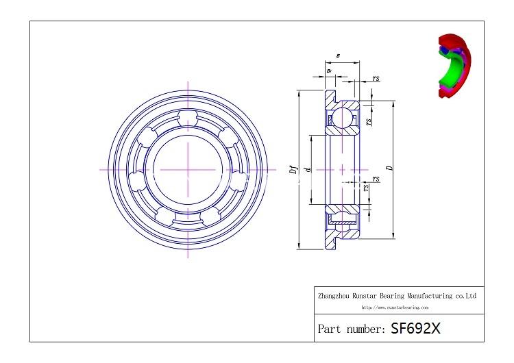 2 flange bearing sf692x d