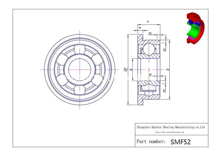 2x5x2mm ball miniature ball bearings smf52 d