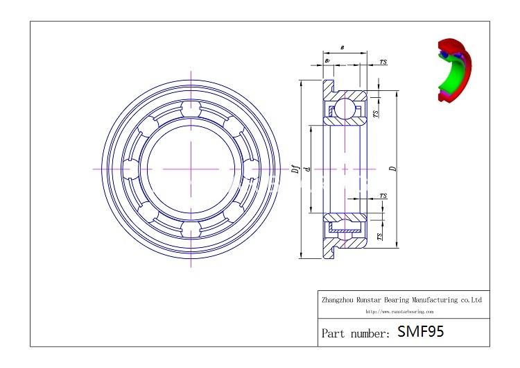 5mm flanged bearing smf95 d