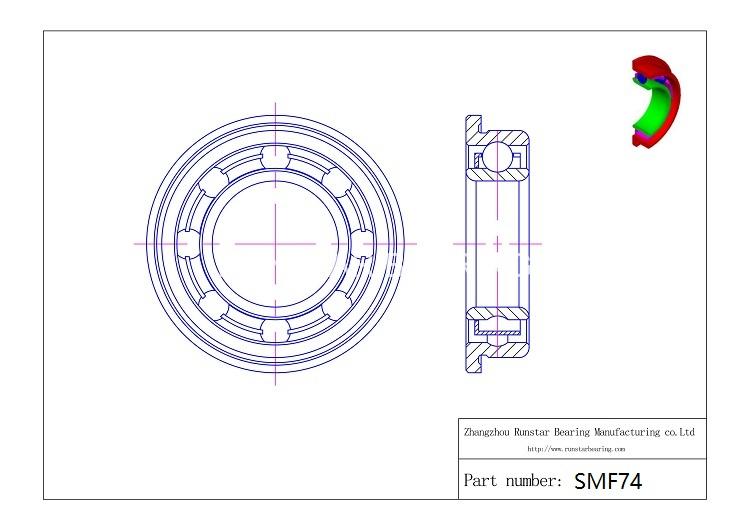 flange bearing dimensions smf74 d