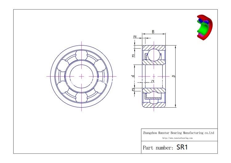 inch miniature bearing sr1 d