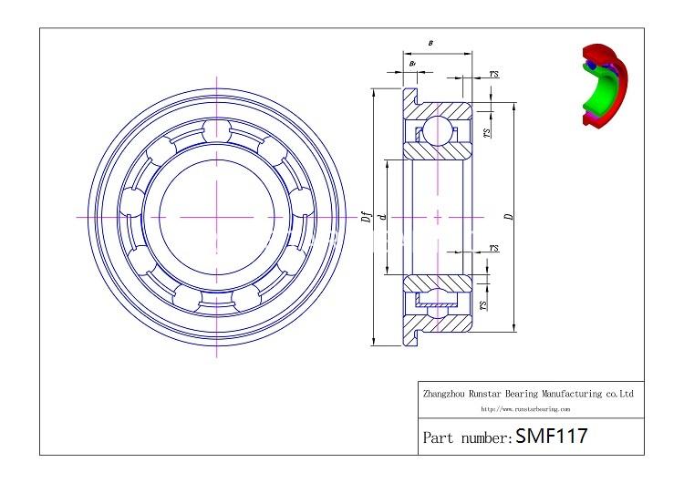 flanged radial bearings smf117 d