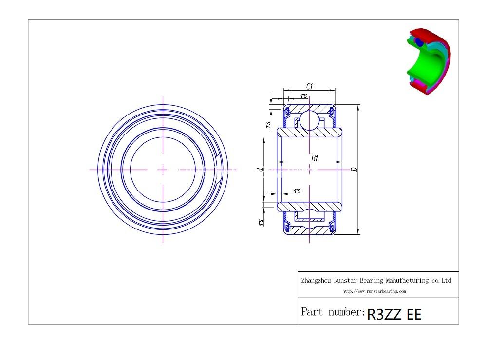 miniature bearings extended inner ring r3zz ee d