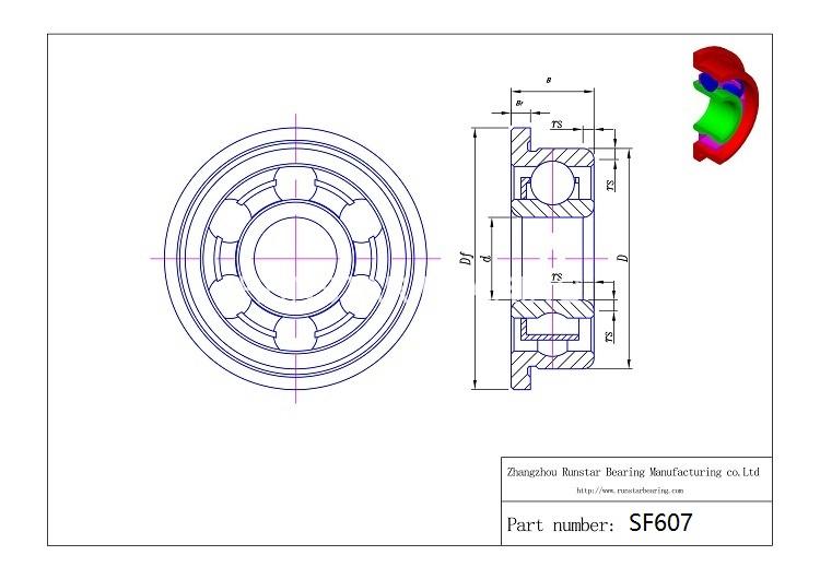 single row deep groove ball bearing sf607 d