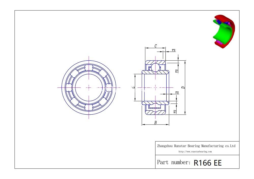 wide inner ring bearing r166 ee d